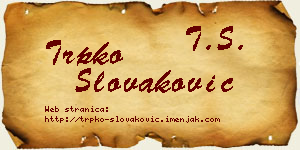 Trpko Slovaković vizit kartica